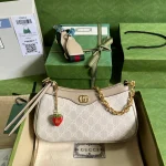GUCCI Ophidia米棕帆布斜背包-735132：圖片 2
