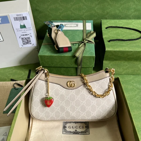 GUCCI Ophidia米棕帆布斜背包-735132：圖片 2