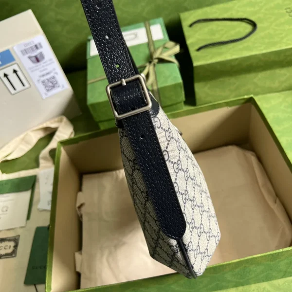 GUCCI Ophidia小號米棕帆布斜揹包-598125：圖片 5