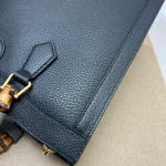 GUCCI Diana中號黑色皮革托特包-678842：圖片 7