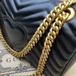 GUCCI V形系列小號灰色皮革斜挎包-443497：圖片 9