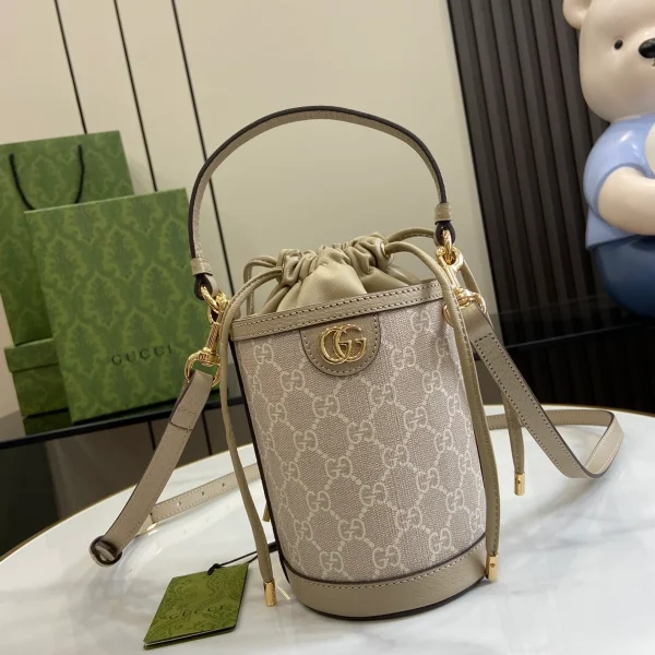 GUCCI Ophidia米棕皮革水桶包-760199：圖片 2