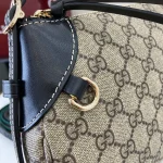 GUCCI GG Emblem小號米棕帆布肩揹包-815218：圖片 6