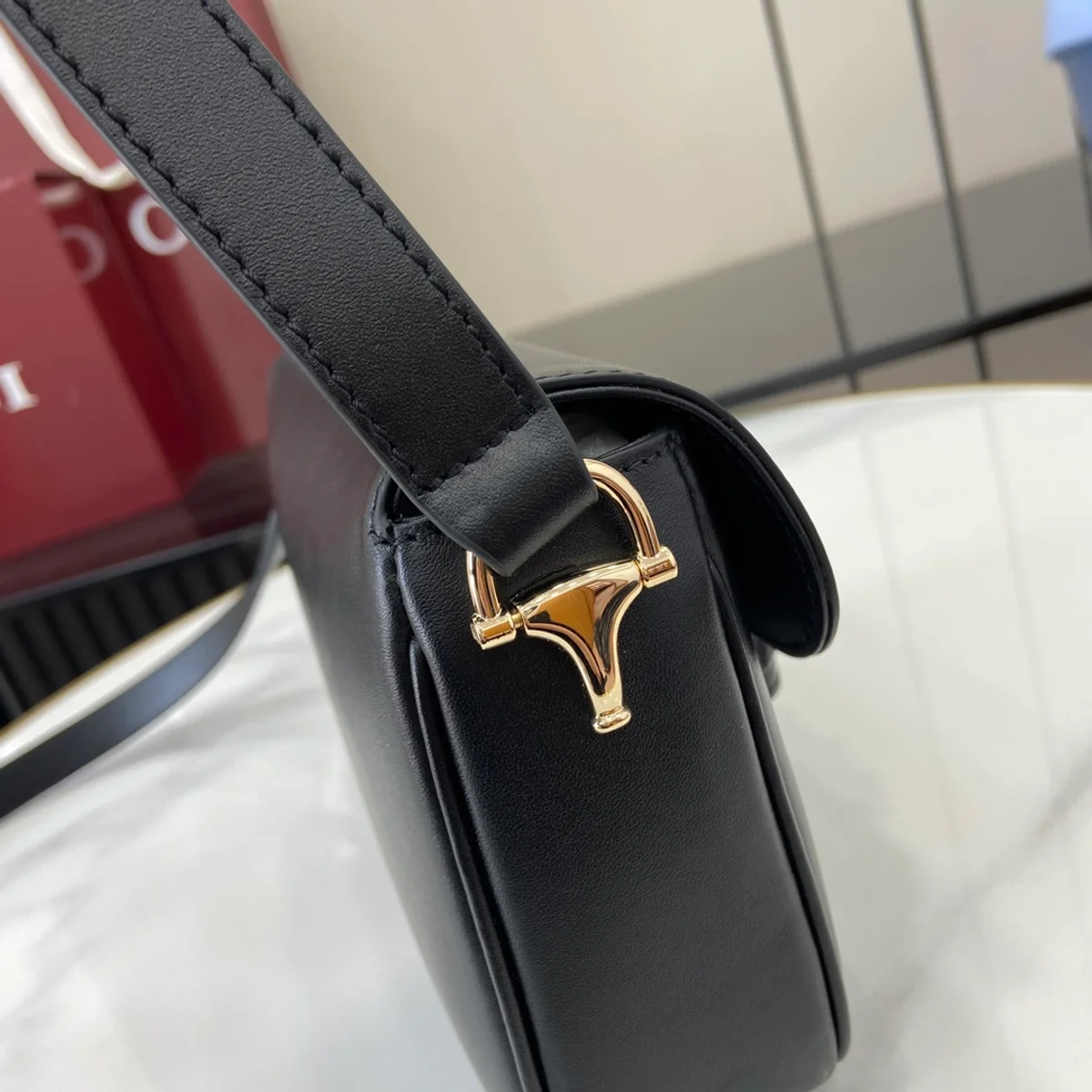 GUCCI Horsebit 1955米棕皮革肩揹包-815205 7 GUCCI Horsebit 1955米棕皮革肩揹包-815205