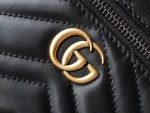 GUCCI GG Marmont黑色皮革手挽包-699515：圖片 13