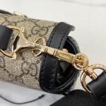 GUCCI Horsebit 1955小號黑色皮革手提包-815206：圖片 6