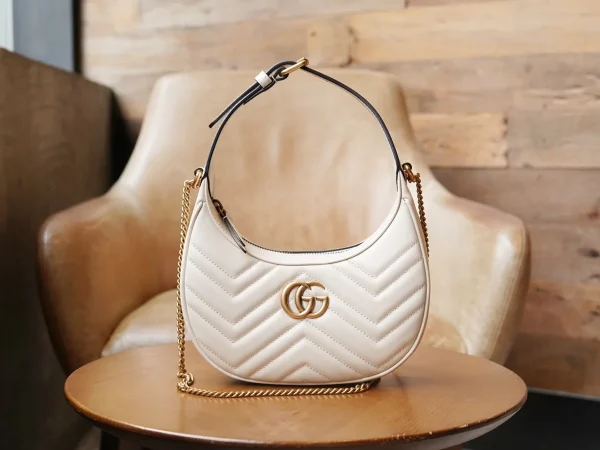 GUCCI GG Marmont白色皮革迷你斜揹包-699514：圖片 2
