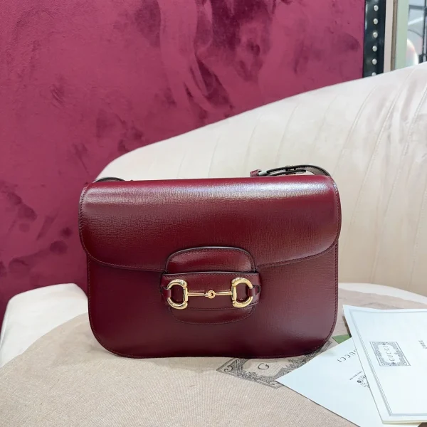 GUCCI 1955馬銜扣棕色皮革翻蓋包-602204：圖片 2