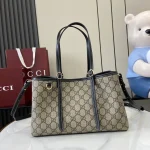 GUCCI GG Emblem小號米棕帆布手提包-815214：圖片 2