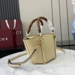 GUCCI Bamboo竹製米白皮革手提包-805832：圖片 3