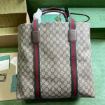 GUCCI GUCCI Lido中號米棕帆布托特包-763287：圖片 3