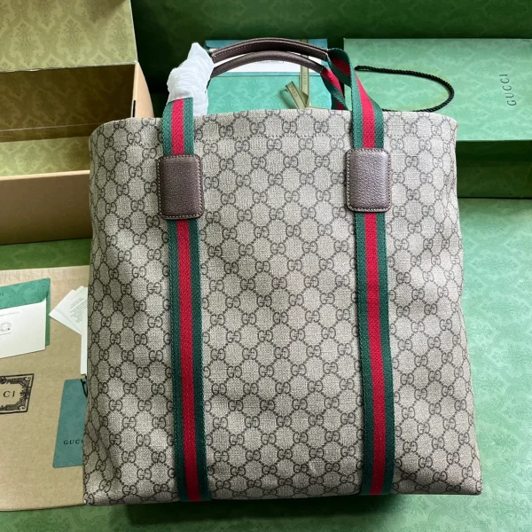 GUCCI GUCCI Lido中號米棕帆布托特包-763287：圖片 3