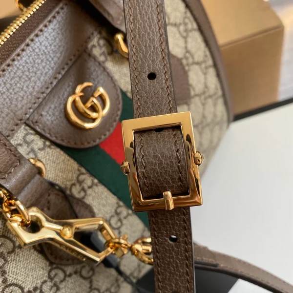 GUCCI Ophidia米棕帆布手挽包-547551：圖片 8