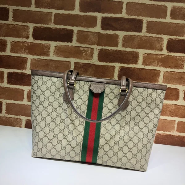 GUCCI Ophidia中號藍米帆布托特包-631685：圖片 4