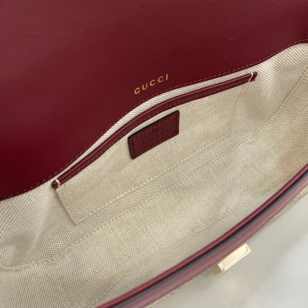 GUCCI Horsebit 1955小號紅柔皮手挽包-815206：圖片 9