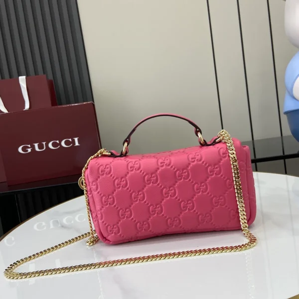 GUCCI GG Milano迷你白色皮革斜揹包-806017：圖片 4