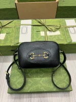 GUCCI Horsebit 1955小號米棕帆布肩揹包-760196：圖片 2