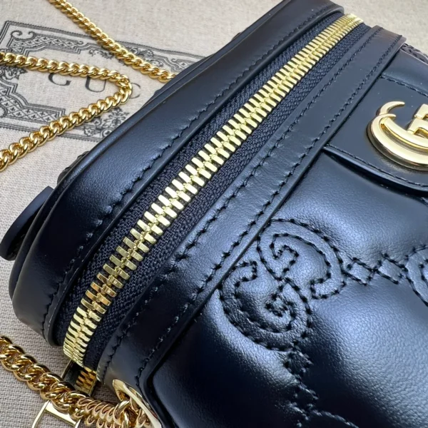 GUCCI GG Quilted黑色絎縫皮革手提包-723770：圖片 7