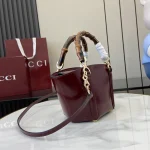 GUCCI Bamboo竹製開心果綠皮革手提包-805832：圖片 3