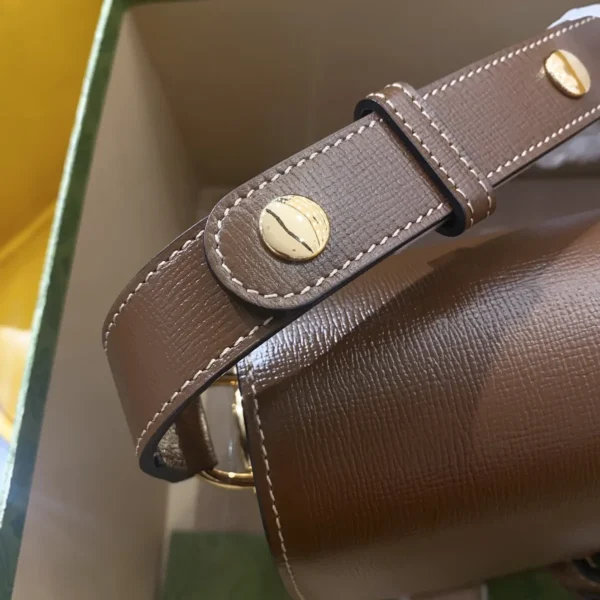 GUCCI 馬銜扣1955馬銜小號黑色皮革斜揹包-602204：圖片 4
