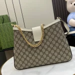 GUCCI GG Supreme中號米棕皮革斜揹包-795113：圖片 4