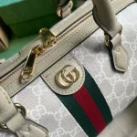 GUCCI GG Supreme小號米棕帆布手提包-772061：圖片 6