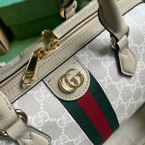 GUCCI GG Supreme小號米棕帆布手提包-772061：圖片 6