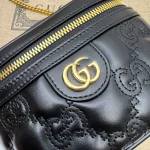 GUCCI GG Quilted黑色絎縫皮革手提包-723770：圖片 6