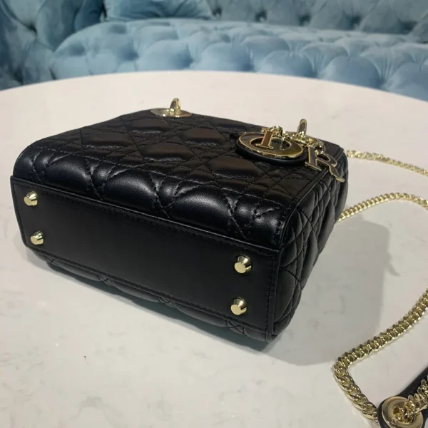 Dior Lady mini 黑色斜挎包mini-M0505：圖片 5