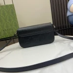 GUCCI GG Signature小號黑色皮革肩揹包-772794：圖片 4