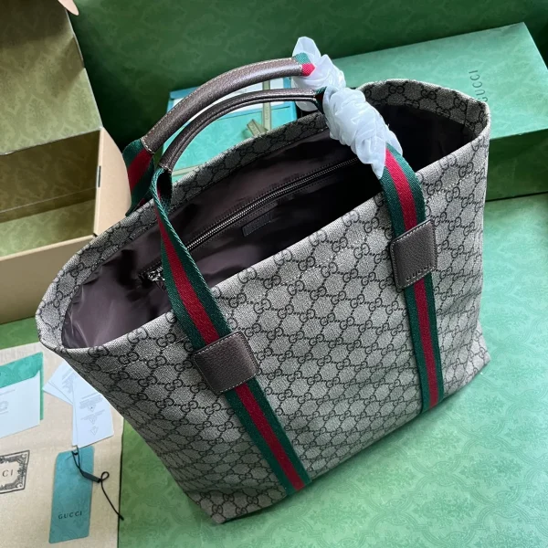 GUCCI GUCCI Lido中號米棕帆布托特包-763287：圖片 7