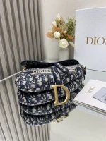 Dior Saddle 藍色單肩包中號MM-M0446：圖片 8