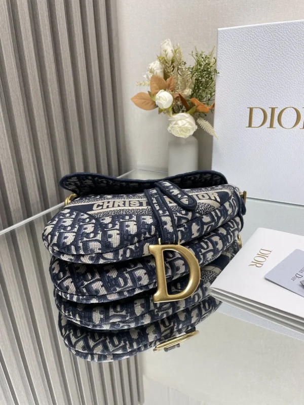 Dior Saddle 藍色單肩包中號MM-M0446：圖片 8