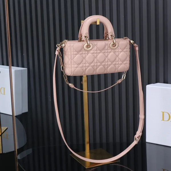 Dior Lady 粉色羊皮斜挎包小號PM-M0613：圖片 4