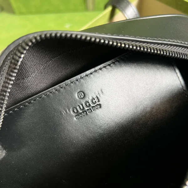 GUCCI GG Marmont小號灰皮肩揹包-447632：圖片 9