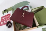 GUCCI Rosso Ancora中號紅色皮革手提包-806205：圖片 9
