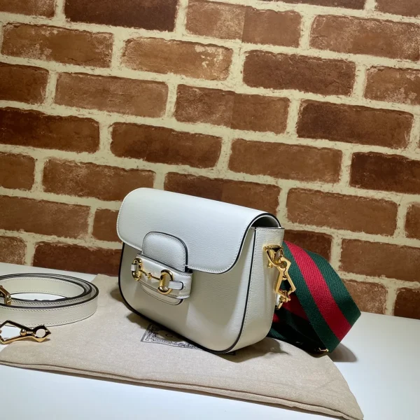 GUCCI 馬銜扣1955馬銜黑色皮革斜揹包-658574：圖片 3