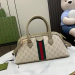 GUCCI Ophidia小號米白帆布手挽包-795249：圖片 4