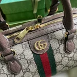 GUCCI GG Supreme小號藍米帆布斜揹包-772061：圖片 6