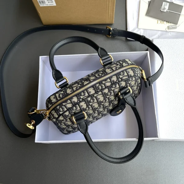 Dior D-Vibe 藍色皮革斜挎包中號MM-M1340：圖片 13
