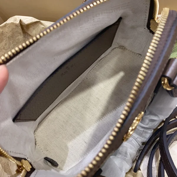 GUCCI Ophidia迷你米棕帆布手提包-772216：圖片 9