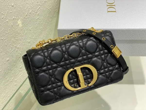 Dior Caro 黑色小牛皮斜挎包小號PM-M9241：圖片 3