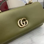 GUCCI GG Milano迷你綠色蓬鬆皮革斜揹包-806017：圖片 5