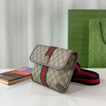 GUCCI Ophidia米棕帆布腰包-752597：圖片 3