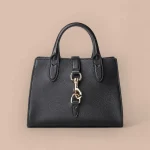 GUCCI Signature Elegance天然粒黑色皮革手提包-795349