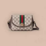 GUCCI Ophidia迷你藍米帆布斜背包-772239