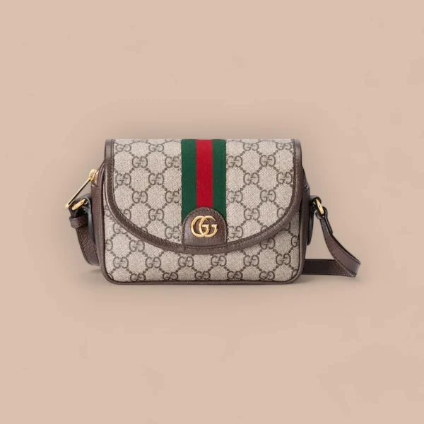 GUCCI Ophidia迷你藍米帆布斜背包-772239