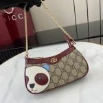 GUCCI GG Monogram紅棕貓頭鷹斜背包-818763：圖片 5