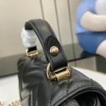 GUCCI GG Marmont迷你黑色皮革斜揹包-811238：圖片 7
