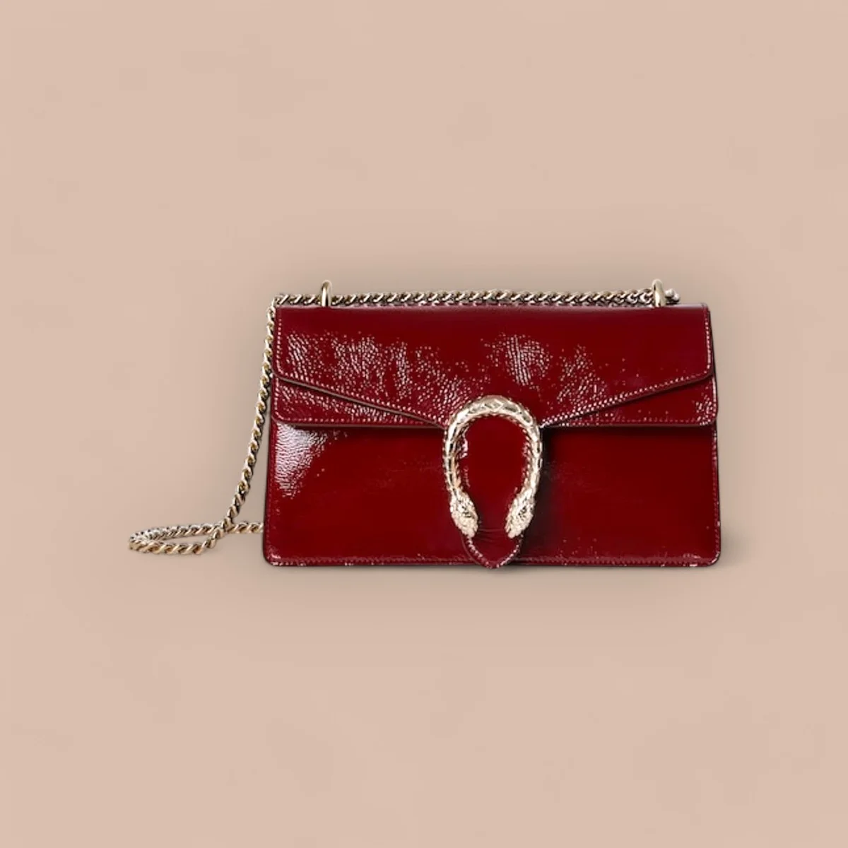 GUCCI Dionysus小號淺灰漆皮肩揹包-795005 1 GUCCI Dionysus小號淺灰漆皮肩揹包-795005